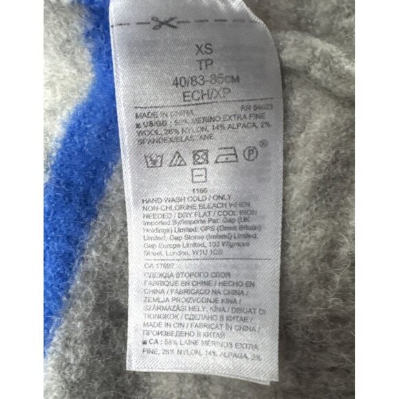 Banana Republic Sweater Women's Medium Gray Blue Striped Classic Casual Crewneck - Picture 10 of 13